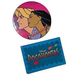 Vintage Disney Pocahontas 1995 Pin Badge Pinback Buttons Lot of 2